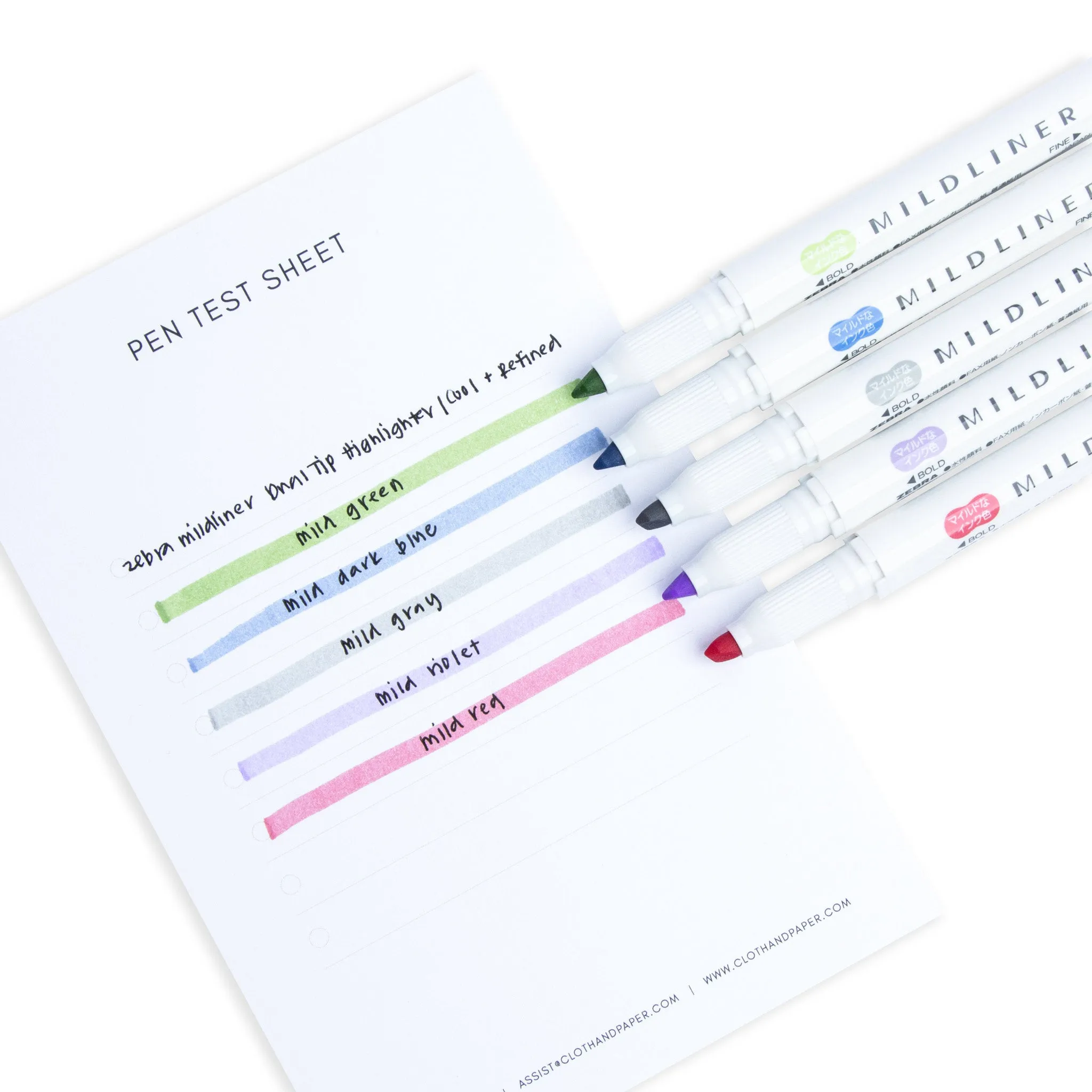 Zebra Mildliner Dual Tip Highlighter | 5 Color Set